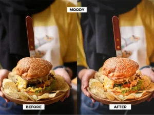 dark moody food filter