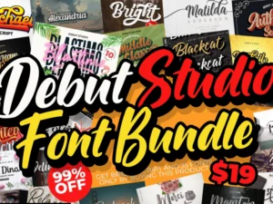 debut studio font bundle