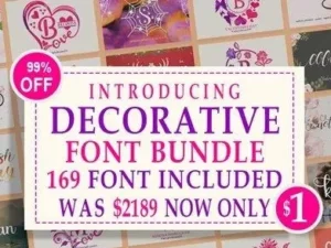 decorative font and monogram bundle