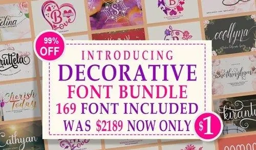 Decorative Font And Monogram Bundle
