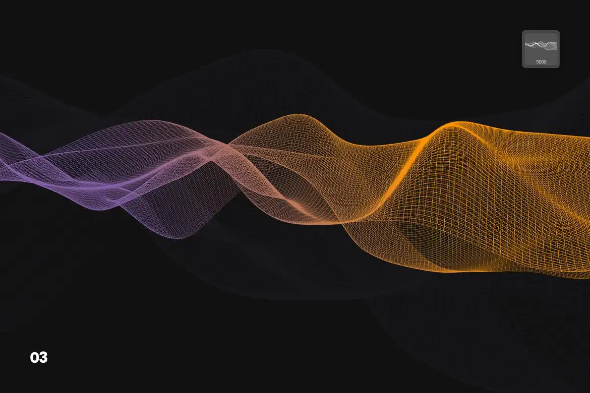 Digital Network Flow Of Waves Photoshop Brushes