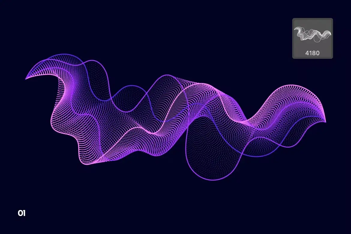 Digital Particle Waves Photoshop Brushes