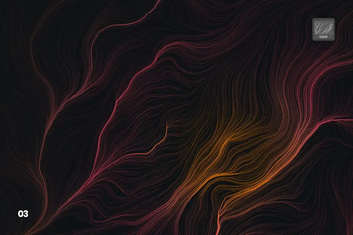 Digital Perlin Flow Fields Photoshop Brushes