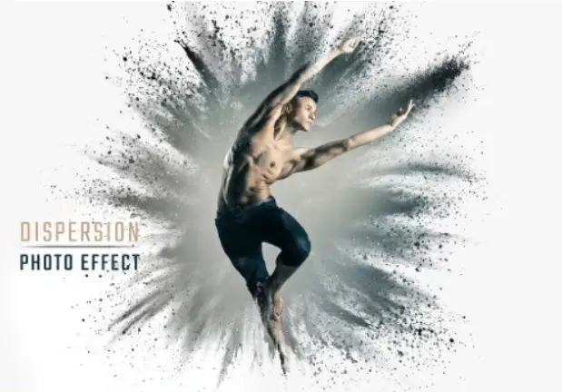 Dispersion Ashes Explosion Photo Effect Mockup