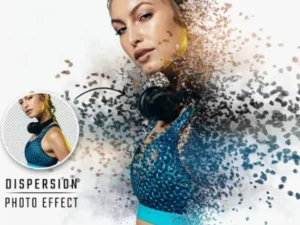 dispersion photo effect with rock explosion mockup