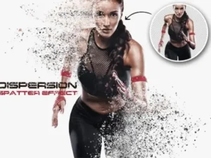 dispersion spatter photo effect with stains mockup