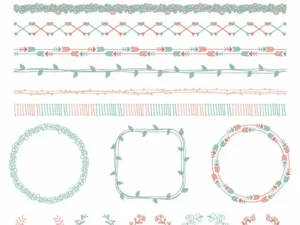 doodle seamless borders elements brushes for photoshop illustrator