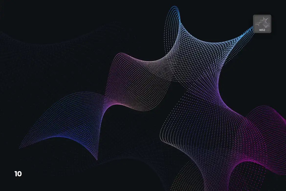 Dotted Wavy Swirls Photoshop Brushes