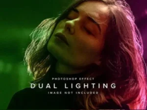 dual lighting psd photo effect mockup