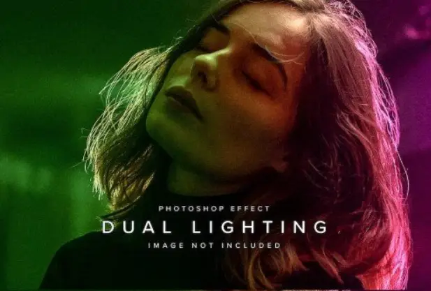 Dual Lighting Psd Photo Effect Mockup