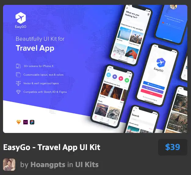 EasyGo - Travel App UI Kit