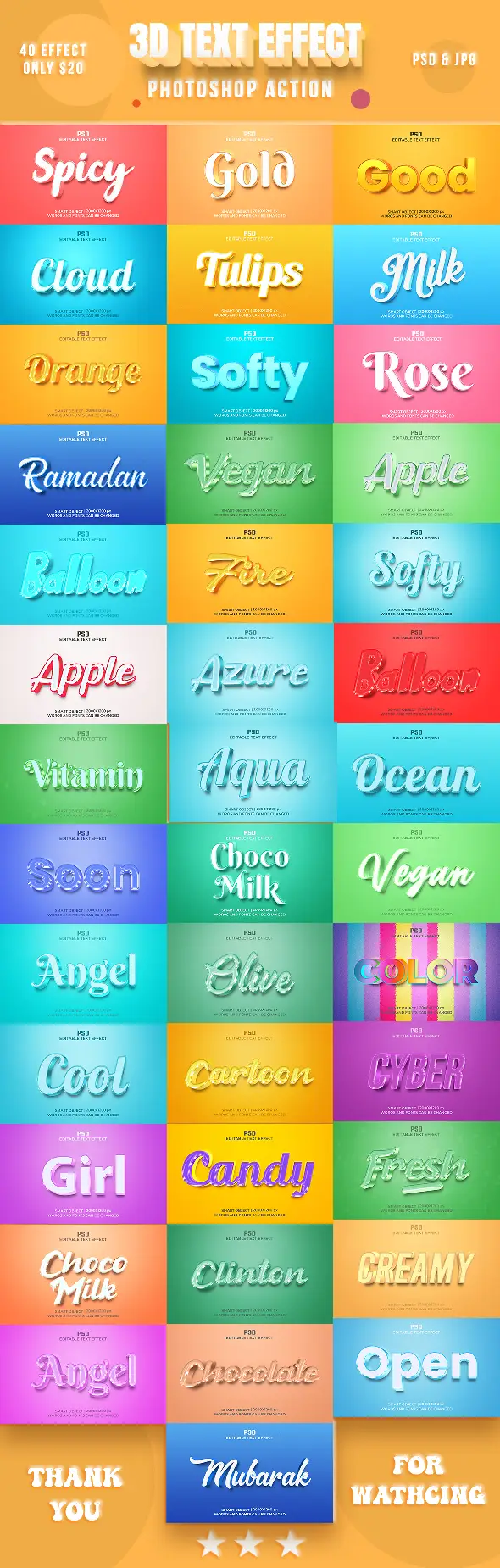 Editable 3D Text Effects Pack 4 editable 3d text effects pack