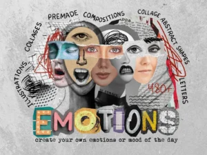 emotions collage illustrations