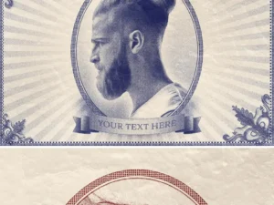 engraved bank note photo effect mockup