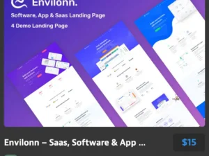 envilonn saas software app landing page