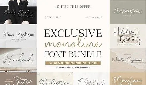 Exclusive Monoline Font Bundle