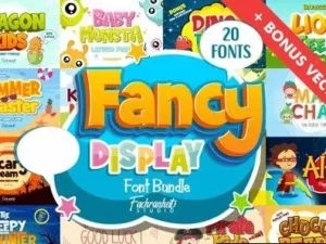 fancy display font bundle 20 premium fonts 2 premium graphics