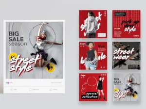 fashion sale social media post templates