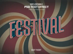 festival elegant retro vintage 3d text effect