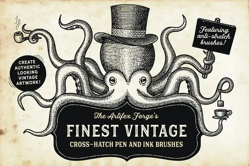 Finest Vintage-Illustrator Brushes 10 finest vintage illustrator brushes 11