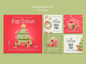 flat design christmas template 2