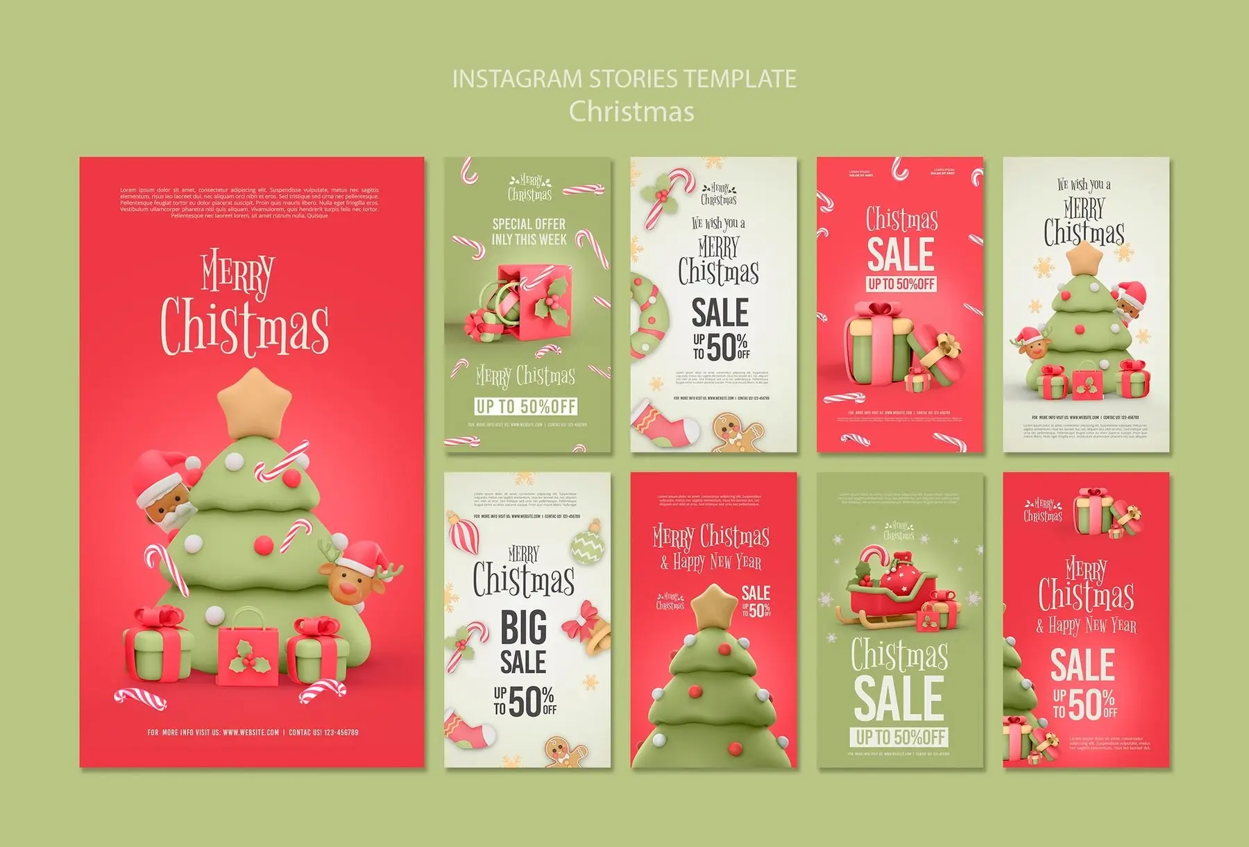 Flat Design Christmas Template 2 flat design christmas template