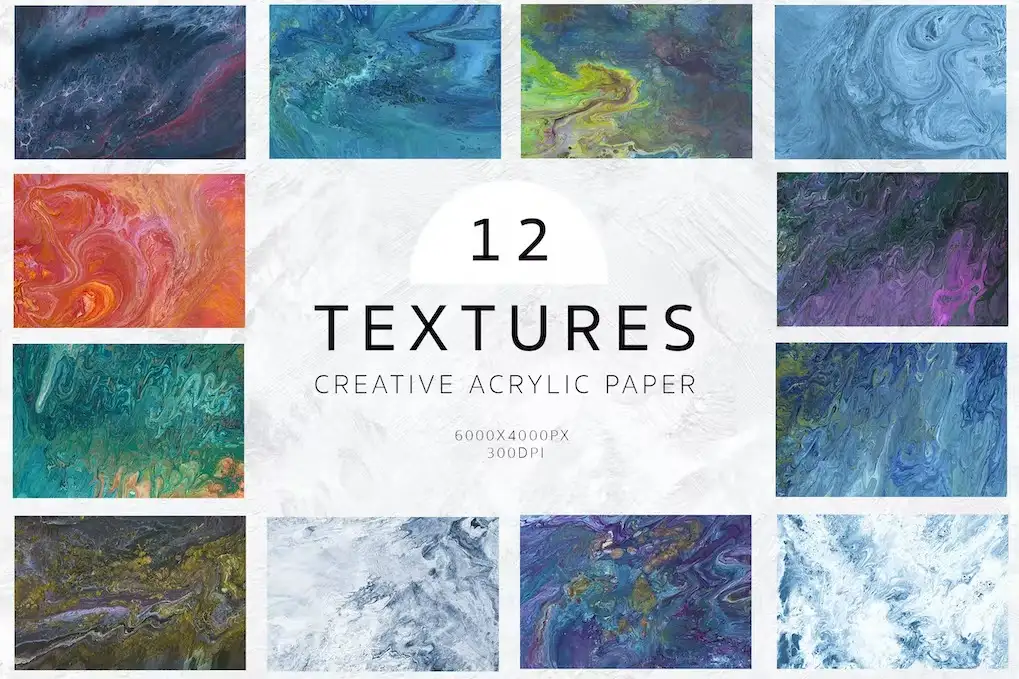 Fluid Acrylic Hand painted Textures