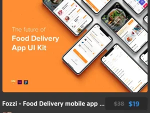 fozzi food delivery mobile app ui kit