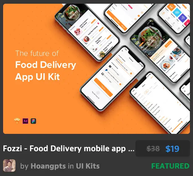 Fozzi - Food Delivery Mobile App UI Kit