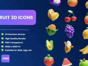 fruits 3d icons 1