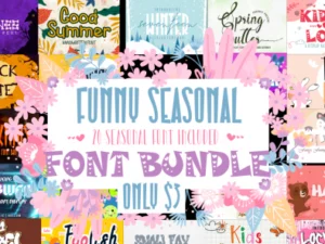 funny seasonal font bundle 20 fonts