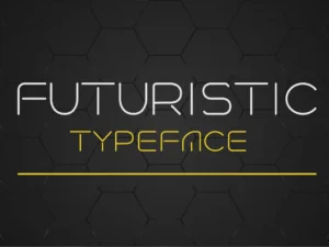 futuristic linear style typeface 3
