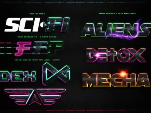 futuristic text effects photoshop psd