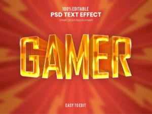 gamer red modern and futuristic text effect
