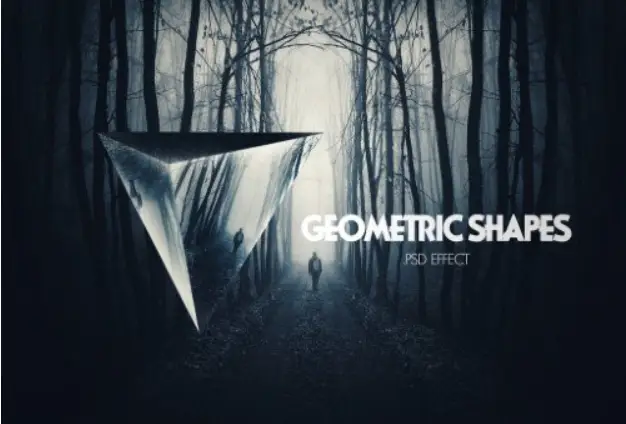 Geometric Mirror Photo Effect Mockup