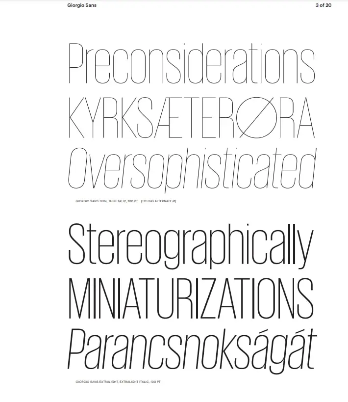 Giorgio Sans Lcg Font Family