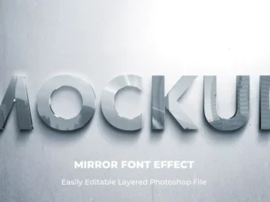 glass mirror 3d text effect