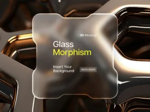 glass morphism chip card mockup
