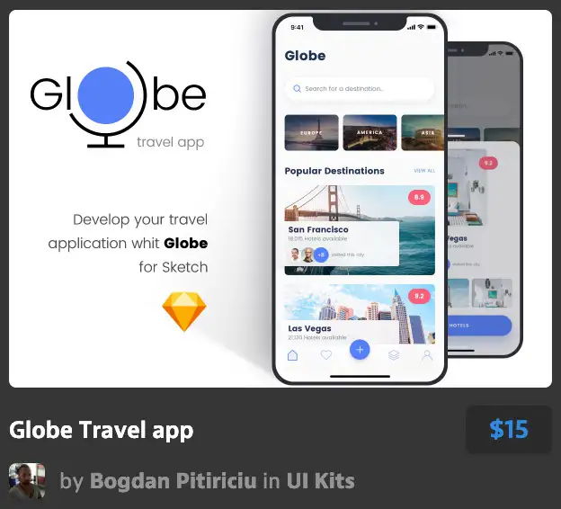 Figma App Templates Bundle - 2 Items 4 globe travel app