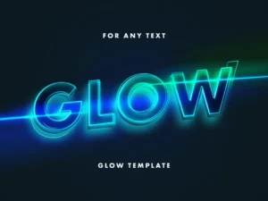 glow neon lettering text effect