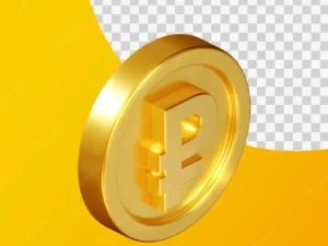 golden ruble coins 3d rendering iisolated 4