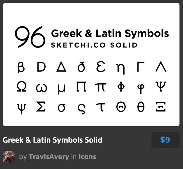 Greek & Latin Symbols Solid
