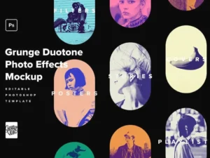 grunge duotone photo effects pack