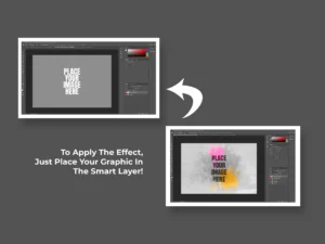 halftone photo effect mockup template 3