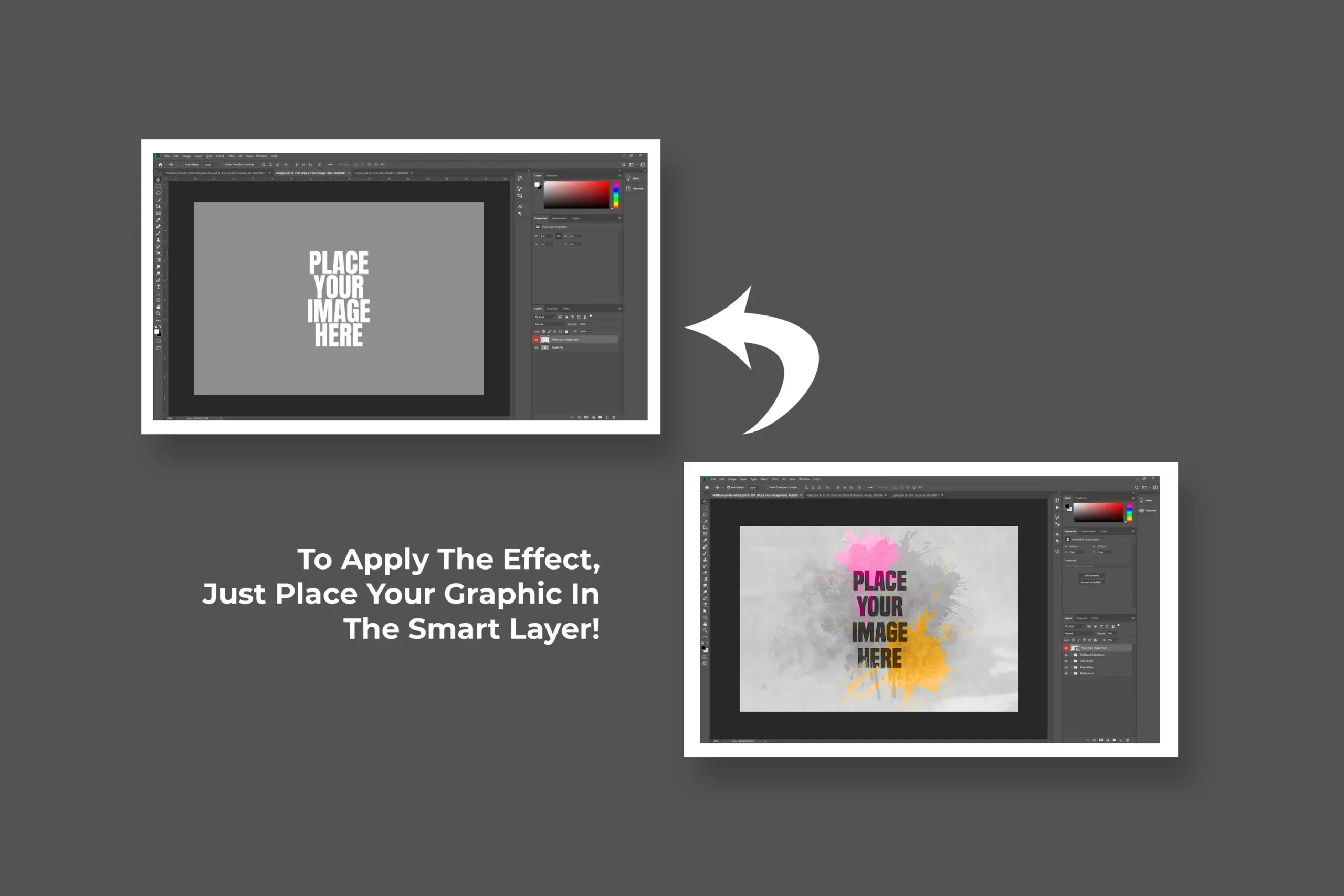 Halftone Photo Effect Mockup Template