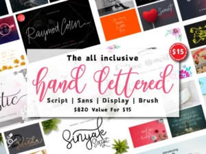 hand lettered font bundle
