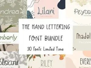 hand lettering cute fonts bundle