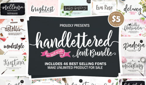 Handlettered Font Bundle – 46 Premium Fonts