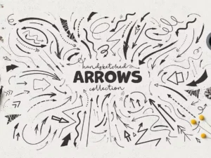 handsketched arrows and doodles
