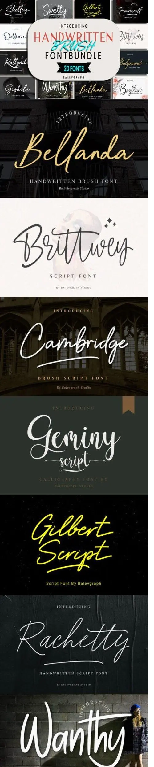Handwritten Brush Font Bundle Vol
